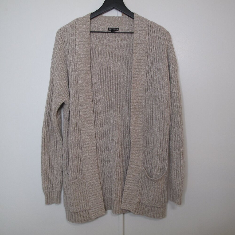 EXPRESS Ribbed Open Front Cardigan - Picture 2 of 8